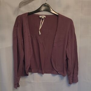 KALICO Dusty Plum Open-Front Knit Cropped Cardigan Bolero - NWOT - Size 20